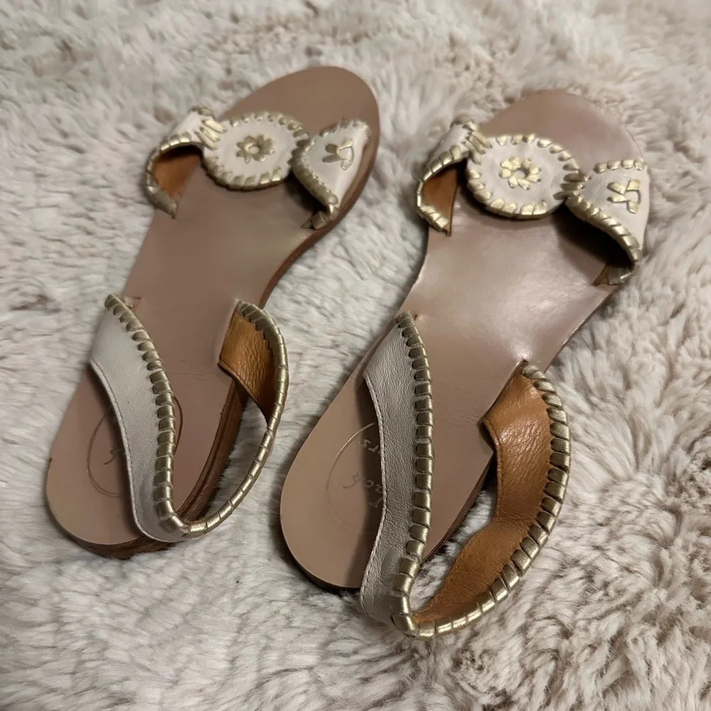 Jack Rogers cream and gold sandals